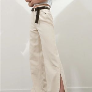 Banana republic High Rise Wide Leg Jeans cream with split